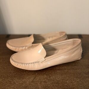 Hogl Shoes Womens Size 9 Beige Leather Driving Moccasin Loafer Nude Slip On